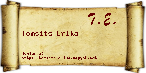 Tomsits Erika névjegykártya